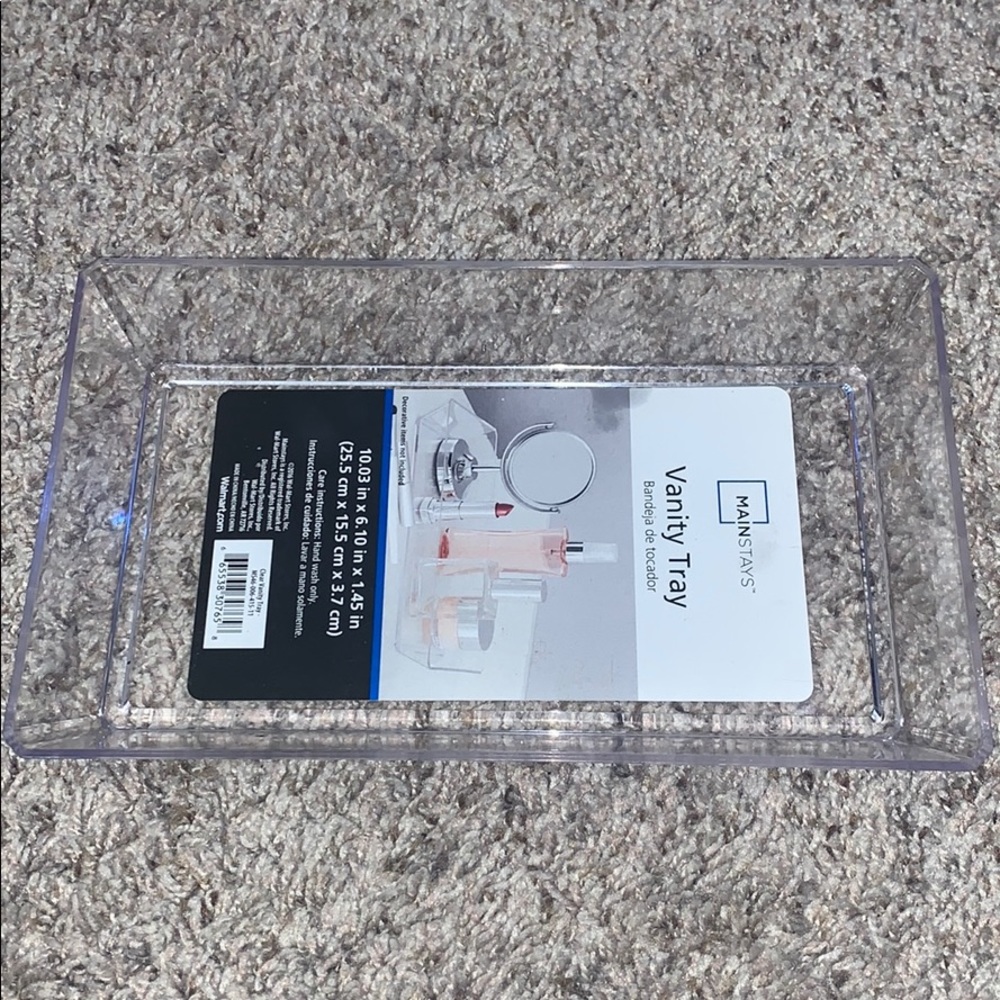 Vanity Tray for holding makeup, and perfume.
